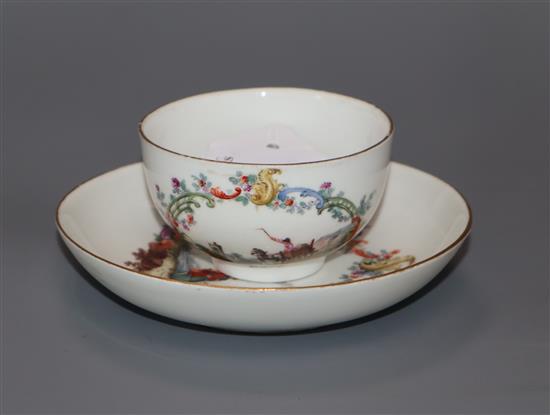 A Meissen tea bowl and saucer, c. 1750 diameter 12cm